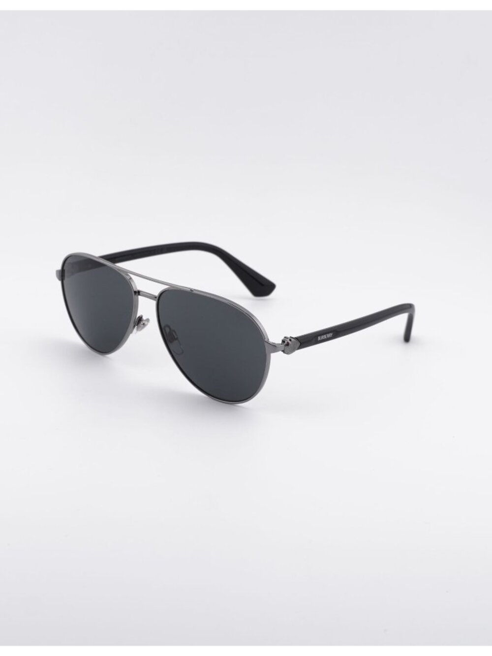 Burberry BE3167 100387 Aviator Sunglasses Gunmetal Frame, Grey Lenses